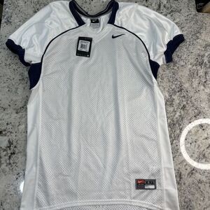 Nike Crack Back Mesh Football Practice Jersey Men's XXL White Blue Y #442441 NWT